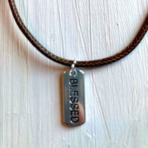 Necklace | Handmade BLESSED dog tag necklace